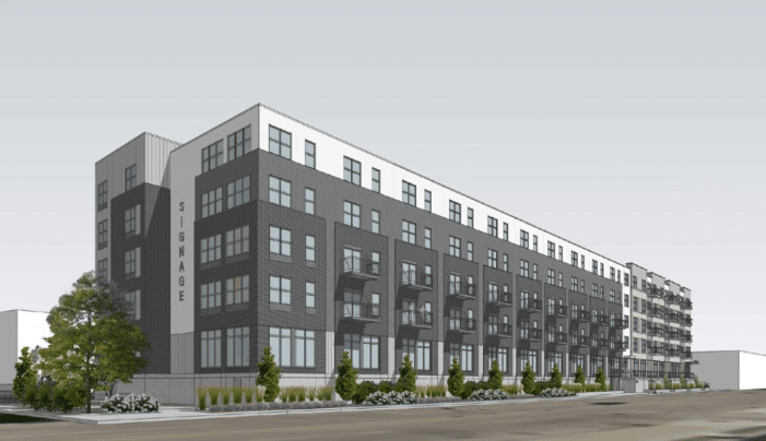 Rendering of the affordable housing apartment complex going in at 100 e. national in Milwaukee's Walker's Point
