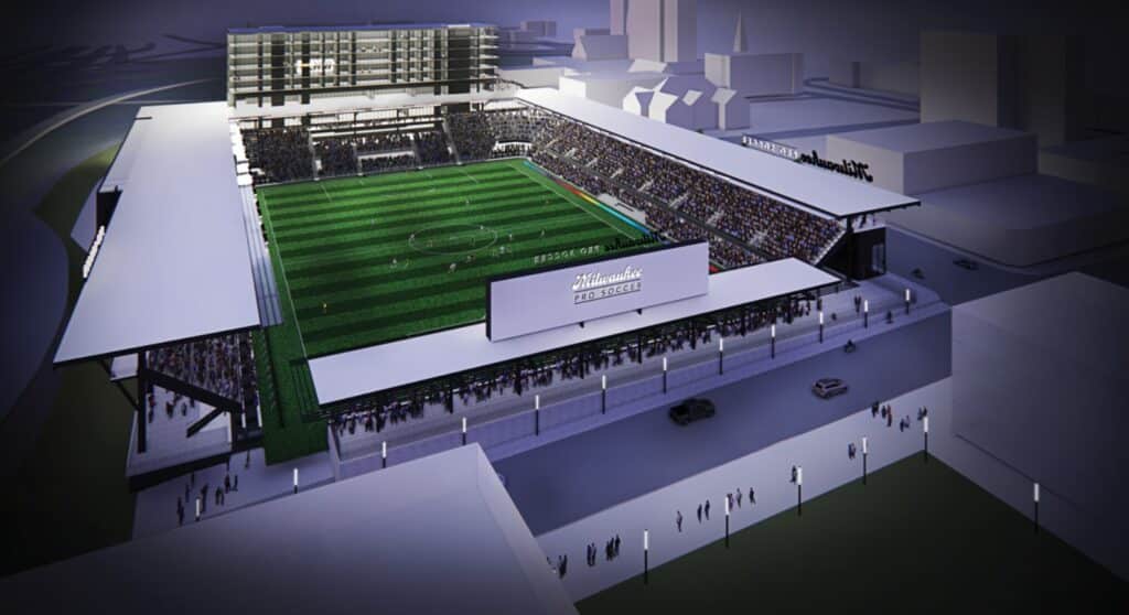 Iron District MKE Soccer Stadium and proposed apartments.