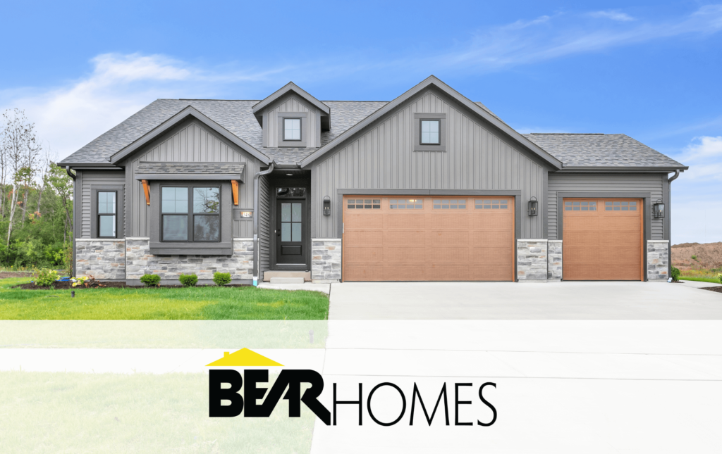 An Image of the Kendal Home Model and Logo for Bear Homes, LLC, Home Builders in SE Wisconsin