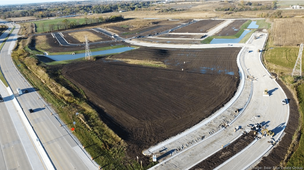 Aerial view of the Pike River Crossing development