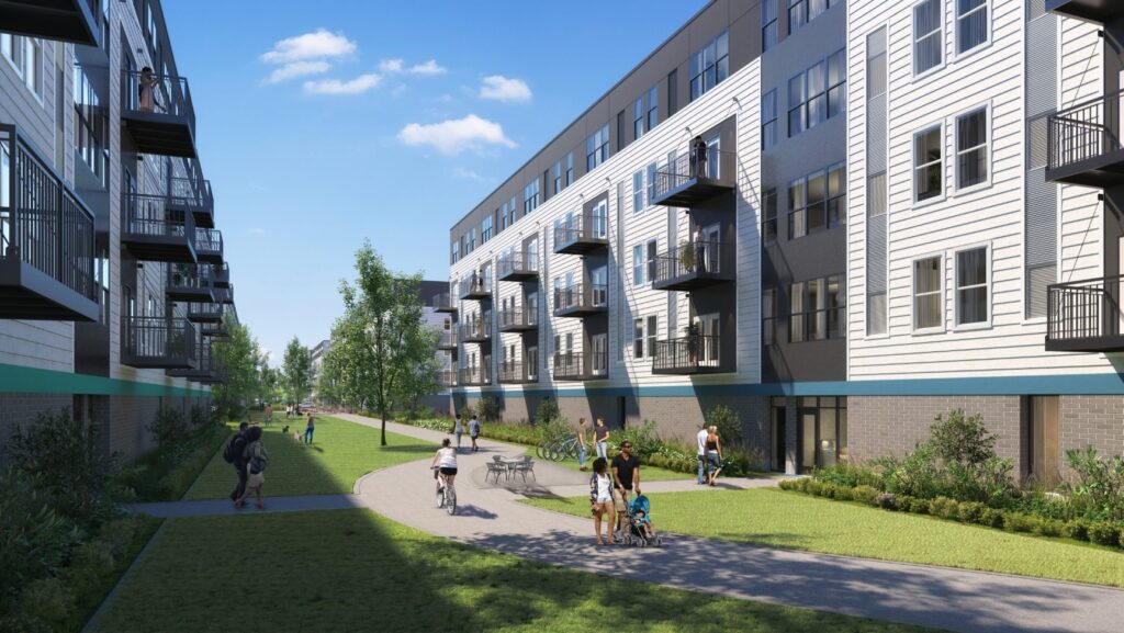 This is a rendering of the new affordable apartments that are slated to be developed at the Filer & Stowell site in Bay View, Milwaukee, WI.